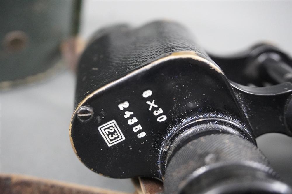 Original Russian WWII 6x30 Binoculars Marked 23 With Leather Case
