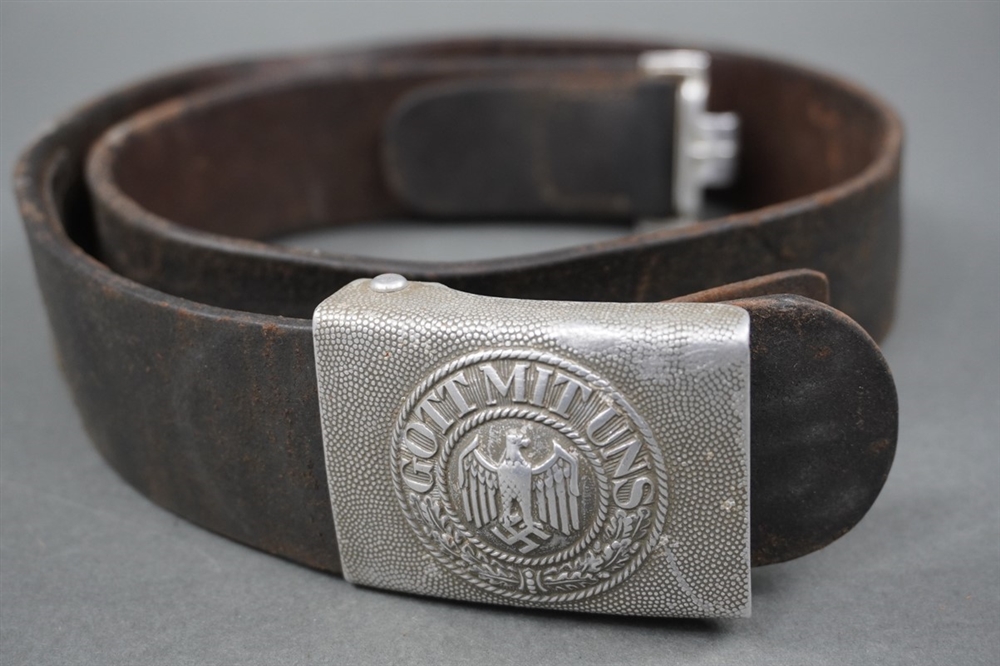 WW2 German Wehrmacht Prisoner Of War Denazified Belt & Buckle in Belts