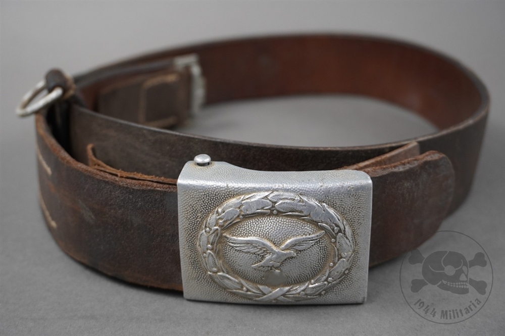 Original German WWII Luftwaffe EM/NCO Brown Leather Combat Belt
