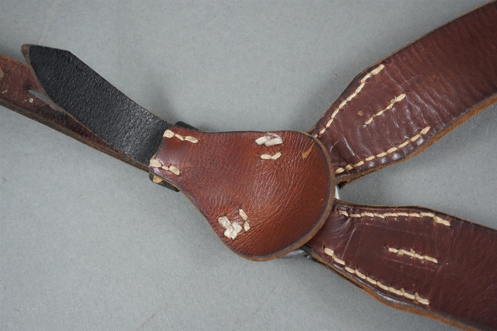 Original German WWII Leather Combat Y-Straps