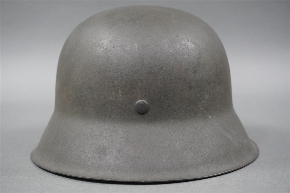 Original German WWII M42 Double Decal Police Helmet EF64
