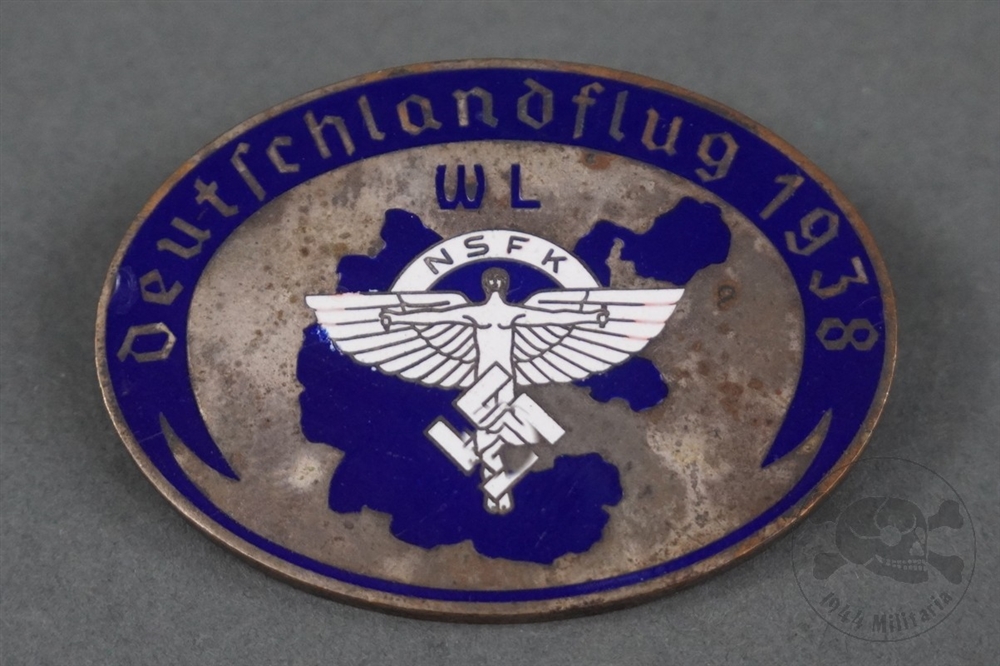 Original German Pre-WWII NSFK Deutschlandflug 1938 Badge by Gustav